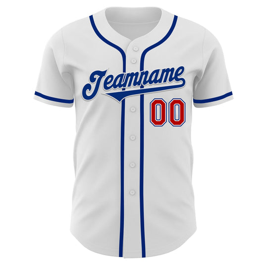 Custom White Red-Royal Authentic Baseball Jersey - Sky-Custom