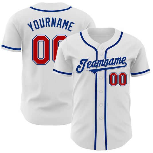 Custom White Red-Royal Authentic Baseball Jersey - Sky-Custom