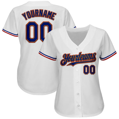 Custom White Royal Old Gold-Red Authentic Baseball Jersey - Sky-Custom