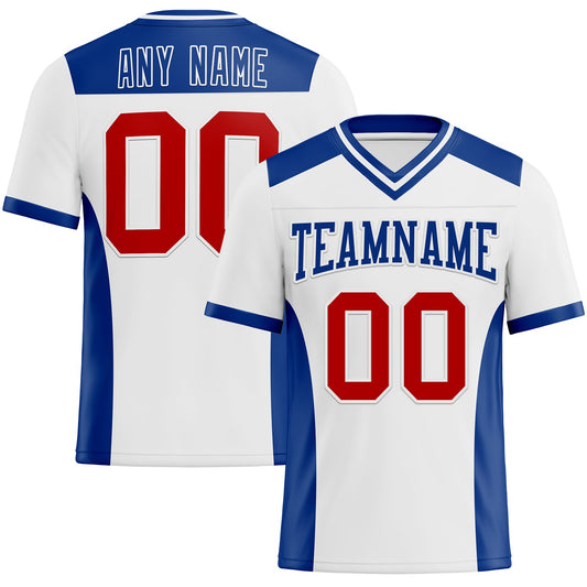 Custom White Red-Royal Mesh Authentic Football Jersey - Sky-Custom