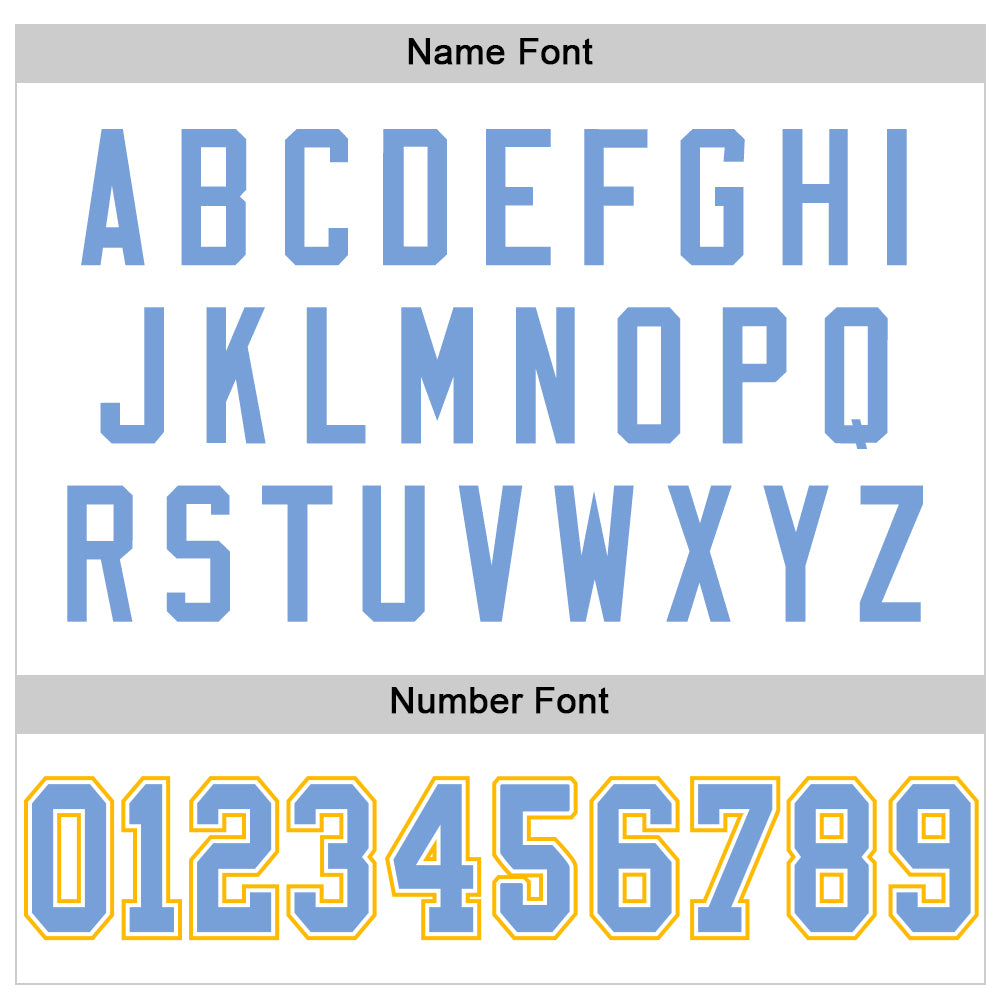 Custom White Light Blue-Gold Mesh Authentic Throwback Football Jersey - Sky-Custom