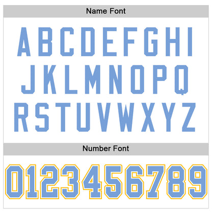 Custom White Light Blue-Gold Mesh Authentic Throwback Football Jersey - Sky-Custom