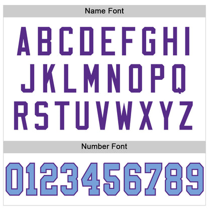 Custom White Light Blue Purple-Gold Mesh Authentic Throwback Football Jersey - Sky-Custom