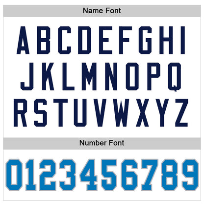 Custom White Blue Gray-Navy Mesh Authentic Throwback Football Jersey - Sky-Custom