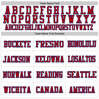 Custom White Red-Royal Mesh Authentic Throwback Football Jersey - Sky-Custom