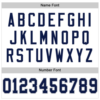 Custom White Navy-Gray Mesh Authentic Throwback Football Jersey - Sky-Custom