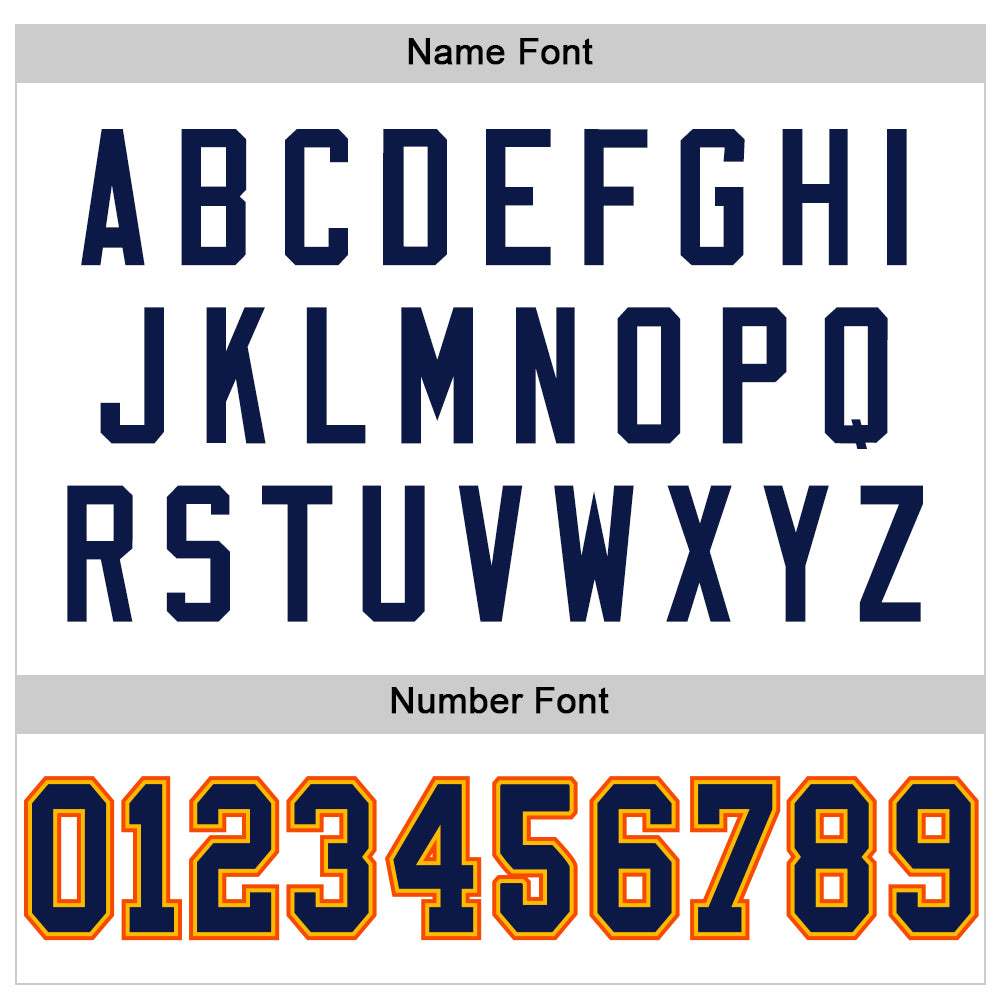 Custom White Navy Gold-Orange Mesh Authentic Throwback Football Jersey - Sky-Custom