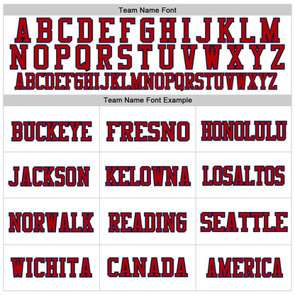 Custom White Red-Navy Mesh Authentic Throwback Football Jersey - Sky-Custom