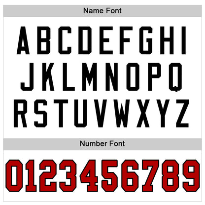 Custom White Red-Black Mesh Authentic Throwback Football Jersey - Sky-Custom