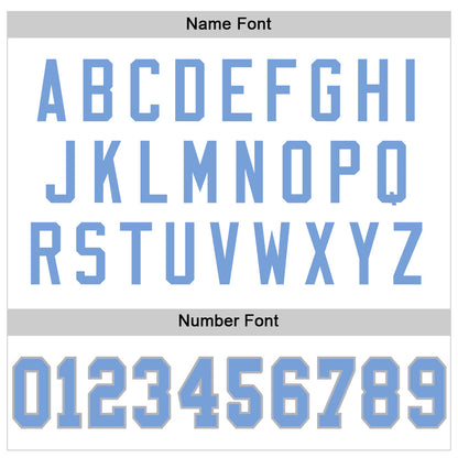 Custom White Light Blue-Gray Mesh Authentic Throwback Football Jersey - Sky-Custom