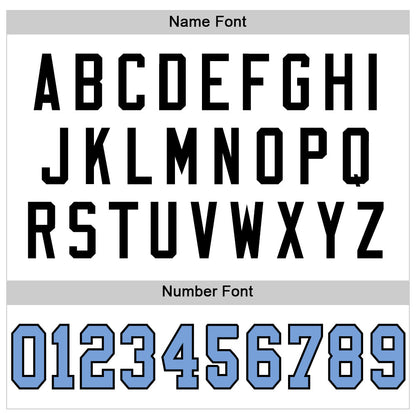 Custom White Light Blue-Black Mesh Authentic Throwback Football Jersey - Sky-Custom