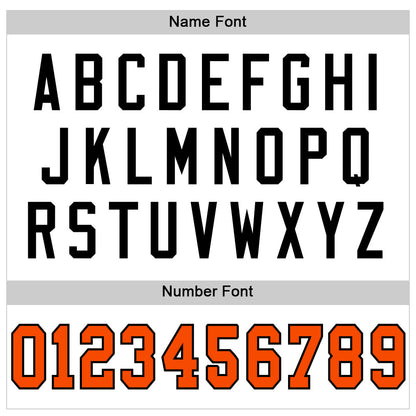 Custom White Orange-Black Mesh Authentic Throwback Football Jersey - Sky-Custom