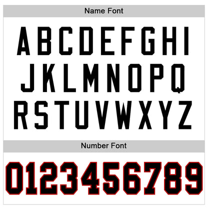 Custom White Black-Red Mesh Authentic Throwback Football Jersey - Sky-Custom