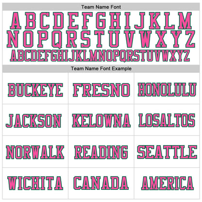 Custom White Pink-Kelly Green Mesh Authentic Throwback Football Jersey - Sky-Custom