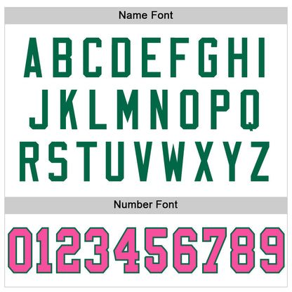 Custom White Pink-Kelly Green Mesh Authentic Throwback Football Jersey - Sky-Custom