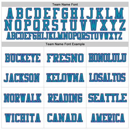 Custom White Purple Black-Teal Mesh Authentic Throwback Football Jersey - Sky-Custom