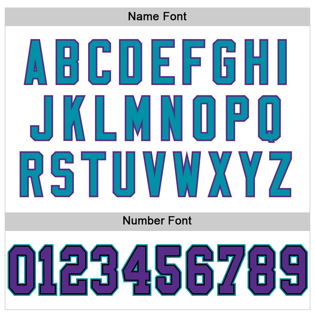 Custom White Purple Black-Teal Mesh Authentic Throwback Football Jersey - Sky-Custom