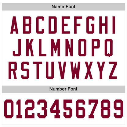 Custom White Maroon Mesh Authentic Throwback Football Jersey - Sky-Custom