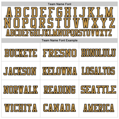 Custom White Old Gold-Black Mesh Authentic Throwback Football Jersey - Sky-Custom