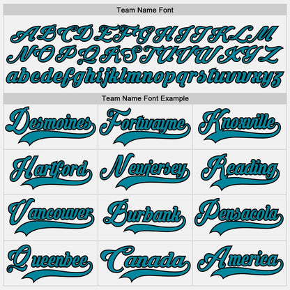 Custom White Teal-Black Hockey Lace Neck Jersey - Sky-Custom