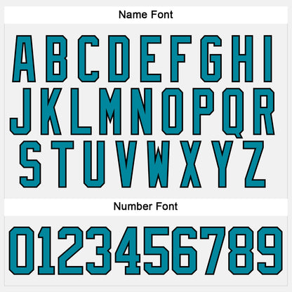 Custom White Teal-Black Hockey Lace Neck Jersey - Sky-Custom