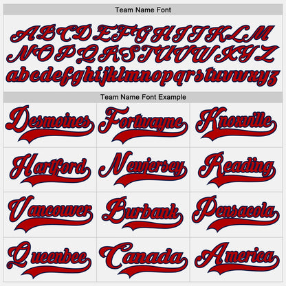 Custom White Red-Navy Hockey Lace Neck Jersey - Sky-Custom