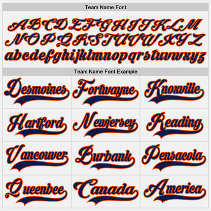 Custom White Navy-Orange Hockey Lace Neck Jersey - Sky-Custom
