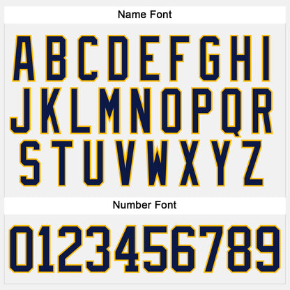 Custom White Navy-Gold Hockey Lace Neck Jersey - Sky-Custom