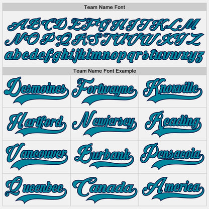 Custom White Teal-Navy Hockey Lace Neck Jersey - Sky-Custom