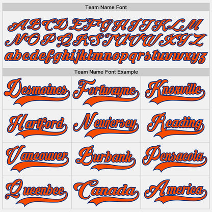 Custom White Orange-Royal Hockey Lace Neck Jersey - Sky-Custom
