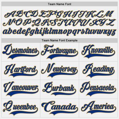 Custom White Royal-Old Gold Hockey Lace Neck Jersey - Sky-Custom