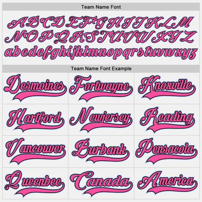 Custom White Light Blue Black-Pink Hockey Lace Neck Jersey - Sky-Custom