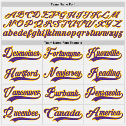 Custom White Purple-Gold Hockey Lace Neck Jersey - Sky-Custom