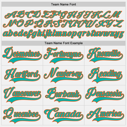 Custom White Aqua-Orange Hockey Lace Neck Jersey - Sky-Custom