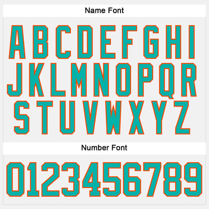 Custom White Aqua-Orange Hockey Lace Neck Jersey - Sky-Custom