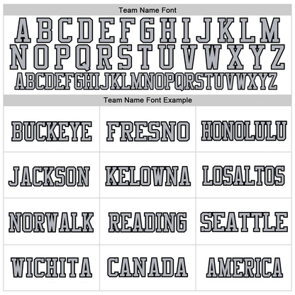 Custom White Gray-Black Mesh Authentic Throwback Football Jersey - Sky-Custom