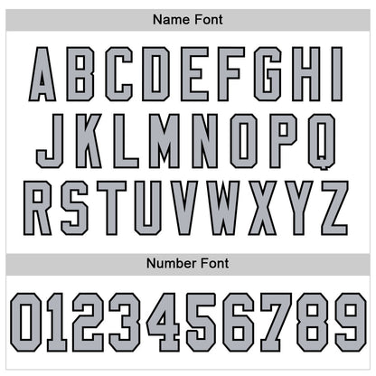 Custom White Gray-Black Mesh Authentic Throwback Football Jersey - Sky-Custom