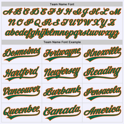 Custom White Kelly Green-Orange Authentic Throwback Baseball Jersey - Sky-Custom
