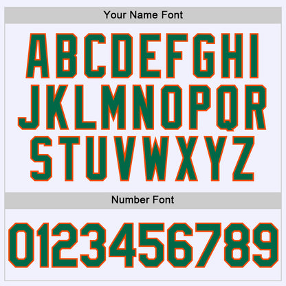 Custom White Kelly Green-Orange Authentic Throwback Baseball Jersey - Sky-Custom