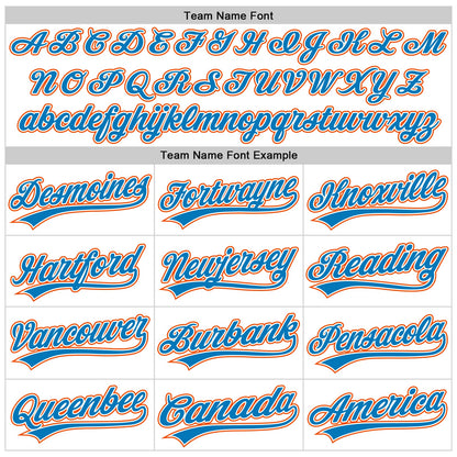 Custom White Blue-Orange Authentic Throwback Baseball Jersey - Sky-Custom