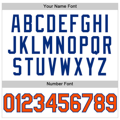 Custom White Orange-Royal Authentic Throwback Baseball Jersey - Sky-Custom