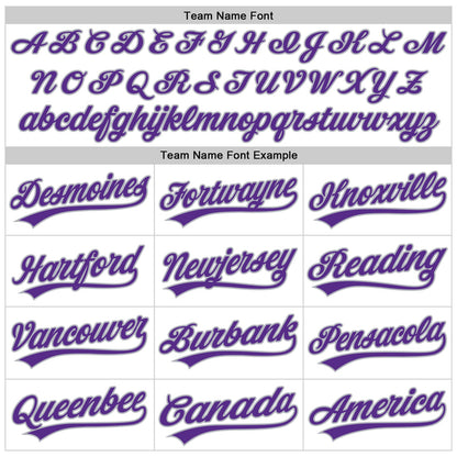 Custom White Purple-Gray Authentic Throwback Baseball Jersey - Sky-Custom
