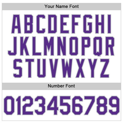 Custom White Purple-Gray Authentic Throwback Baseball Jersey - Sky-Custom