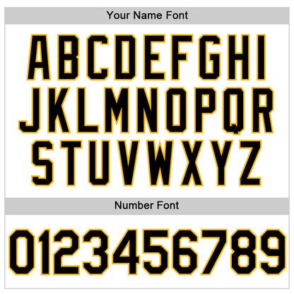 Custom White Black-Gold Authentic Throwback Baseball Jersey - Sky-Custom