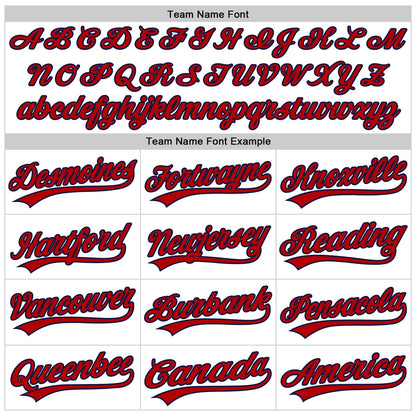 Custom White Red-Navy Authentic Throwback Baseball Jersey - Sky-Custom