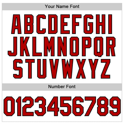 Custom White Red-Black Authentic Throwback Baseball Jersey - Sky-Custom