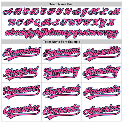 Custom White Light Blue Black-Pink Authentic Throwback Baseball Jersey - Sky-Custom