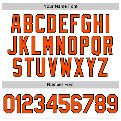 Custom White Orange-Black Authentic Throwback Baseball Jersey - Sky-Custom