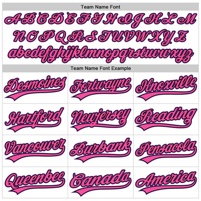 Custom White Purple Black-Pink Authentic Throwback Baseball Jersey - Sky-Custom