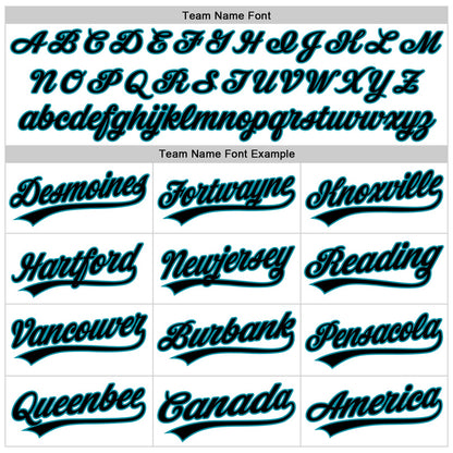 Custom White Black-Teal Authentic Throwback Baseball Jersey - Sky-Custom